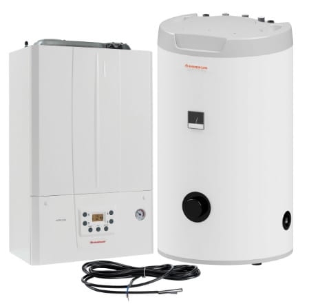 IMMERGAS VICTRIX TERA 35 V2 PLUS EU 99000236 zestaw kocioł gazowy kondensacyjny + zasobnik UBS125V3 c.w.u. 125 l + sonda temperatury zasobnika