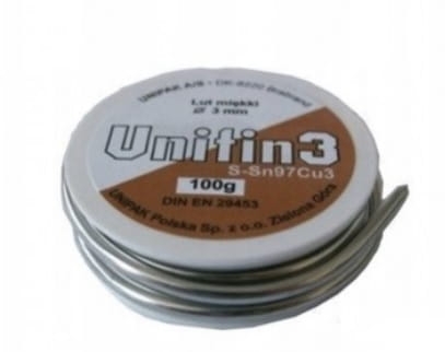Lut miękki cyna rolka 3.0mm 100g UNIPAK 4514270