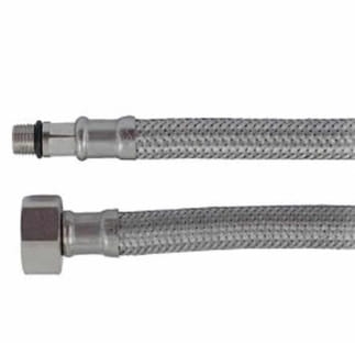 Wężyk PEX w oplocie stalowym 10x3/8 40cm końcówka długa GOSHE 0555.32