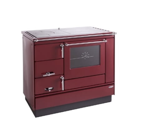 KVS MORAVIA piecokuchnia na drewno/brykiet z piekarnikiem typ 9100 bordowy