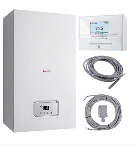 SAUNIER DUVAL 0010019416 kocioł gazowy kondensacyjny jednofunkcyjny THELIA CONDENS AS 18-A + sensor automatyki pogodowej + regulator Exacontrol E7C + czujnik NTC zasobnika