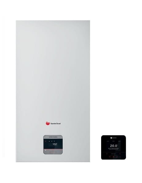 SAUNIER DUVAL 0010038115 kocioł gazowy kondensacyjny dwufunkcyjny IsoTwin Condens T26-CS/1 z wbudowanym warstwowym zasobnikiem c.w.u. 42 L + regulator systemowy SRC 720 MiPro sense