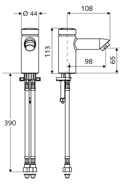 Bateria umywalkowa samozamykająca Petit SC-M, 1/2, chrom 021510699 SCHELL