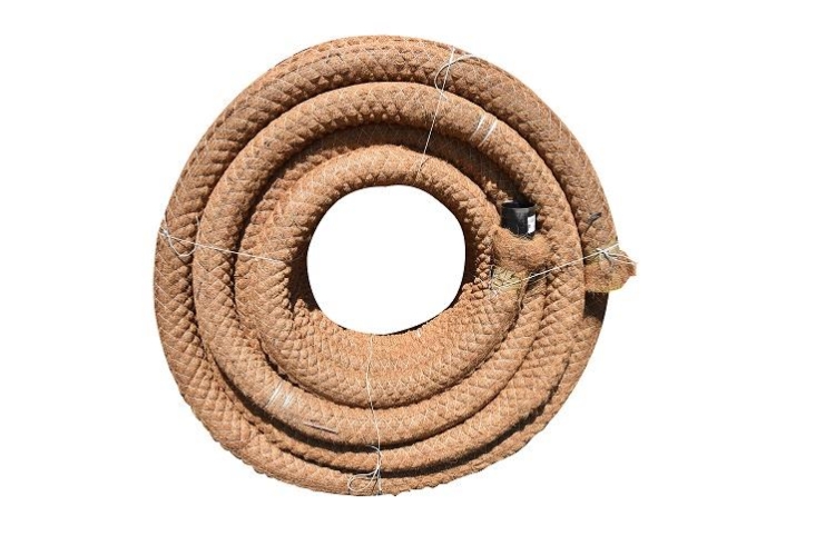 Rura drenarska PVC, DN/OD 100×91, zwój 50 m, SN4, typ TP (perforacja 360°), z filtrem kokosowym, falista, kolor żółty 1521925740 KACZMAREK