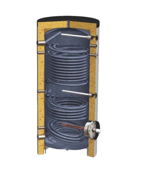 OEM ENERGY ZB-26-1022 pionowy podgrzewacz wody emaliowany OEM CERAMIC V2 HP 1022 G z 1 powiększoną wężownicą HP + 1 wężownica c.o. 1000 l