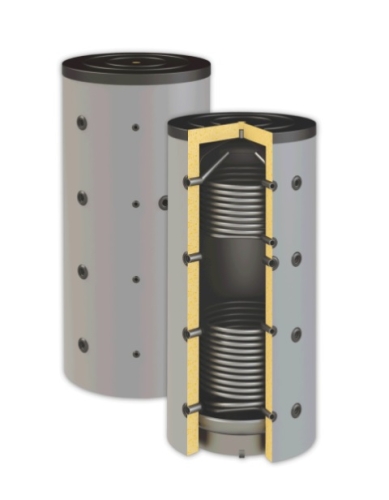 OEM ENERGY ZB-23-1502 zbiornik buforowy izolowany OEM BLACK v4 1502 G z 2 wężownicami 1500 l