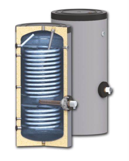 OEM ENERGY ZB-26-0322 pionowy podgrzewacz wody emaliowany OEM CERAMIC V2 HP 322 G z 1 powiększoną wężownicą HP + 1 wężownica c.o. 300 l
