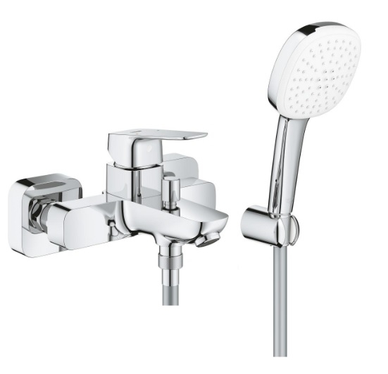 Bateria wannowa Cubeo, jednouchwytowa, z zestawem prysznicowym, kolor chrom 1018140000 GROHE