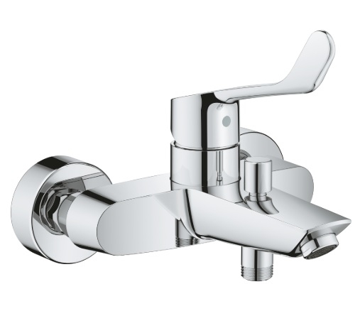Bateria wannowa Eurosmart, jednouchwytowa, montaż ścienny natynkowy, głowica ceramiczna 35 mm, długa dźwignia, kolor chrom 25243003 GROHE