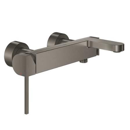 Bateria wannowa Plus, jednouchwytowa, montaż ścienny natynkowy, kolor brushed hard graphite 33553AL3 GROHE