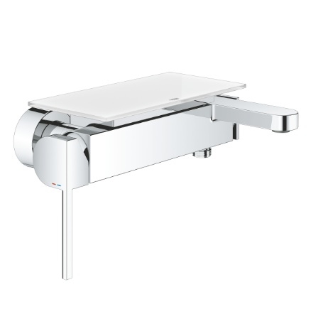 Bateria wannowa Plus, jednouchwytowa, chrom, głowica ceramiczna 35 mm, z przełącznikiem wanna/prysznic i ogranicznikiem temperatury, kolor 33553003 GROHE