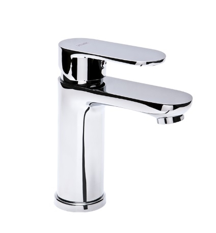 Bateria umywalkowa Tube, stojąca jednootworowa, z korkiem spustowym, kolor chrom 2454810 VALVEX