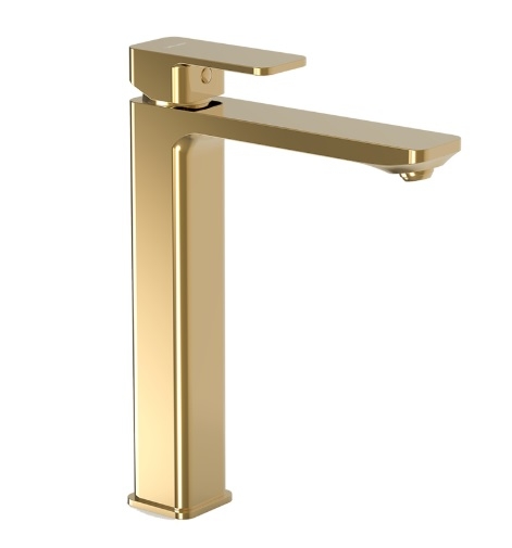 Bateria umywalkowa Loft Gold, stojąca wysoka, nablatowa, kolor gold PVD 2455830 VALVEX