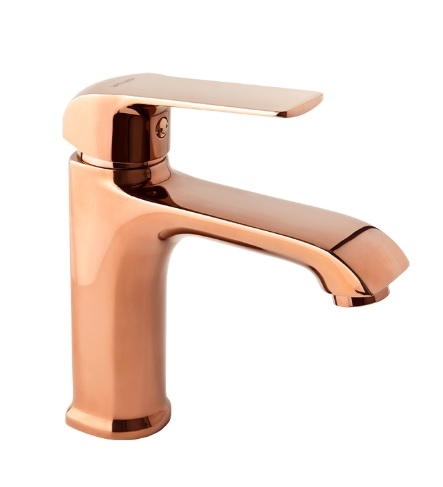 Bateria umywalkowa Aurora, stojąca, z automatycznym korkiem spustowym, kolor rose gold 2445200 VALVEX