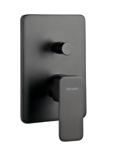Bateria wannowo-prysznicowa Loft Black, podtynkowa, kolor czarny mat 2455970 VALVEX