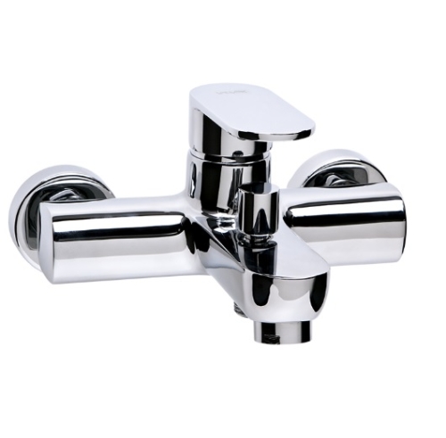 Bateria wannowa Tube, ścienna dwuotworowa, bez akcesoriów, kolor chrom 2454830 VALVEX