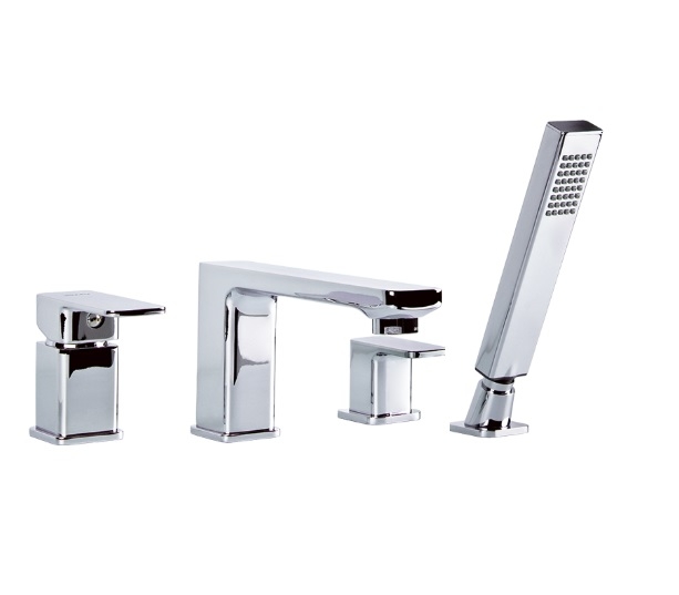 Bateria wannowa Loft, 4-otworowa, stojąca, kolor chrom 2454890 VALVEX