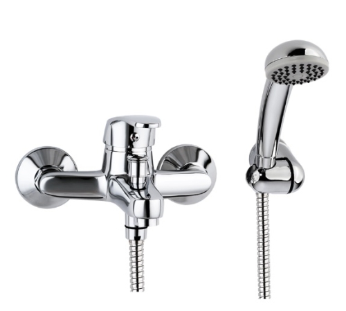 Bateria wannowa Logic, ścienna, z akcesoriami, kolor chrom 2450910 VALVEX