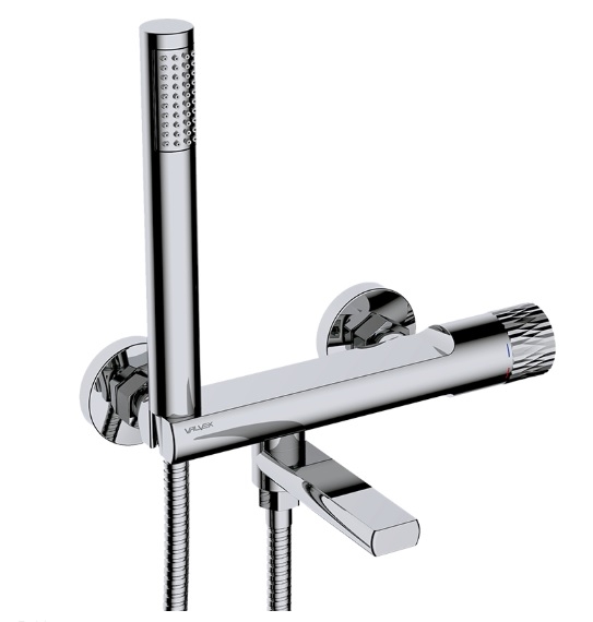 Bateria wannowa Decor, ścienna, z akcesoriami, kolor chrom 2420620 VALVEX