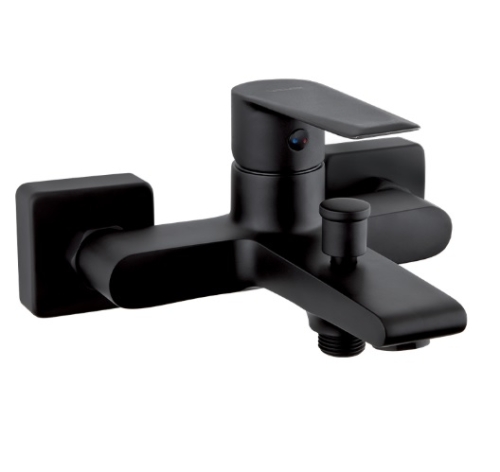 Bateria wannowa Esto Black, ścienna, kolor czarny mat 2414320 VALVEX