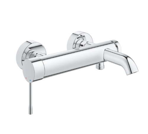 Bateria wannowa Essence, jednouchwytowa, montaż ścienny, wanna/prysznic, głowica 35 mm, z ogranicznikiem temperatury, kolor chrom 33624001 GROHE