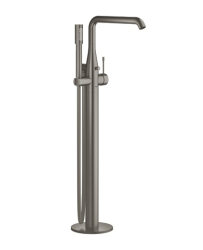 Bateria wannowa Essence, wolnostojąca, jednouchwytowa, montaż podłogowy, głowica ceramiczna 35 mm, wylewka, kolor brushed hard graphite 23491AL1 GROHE