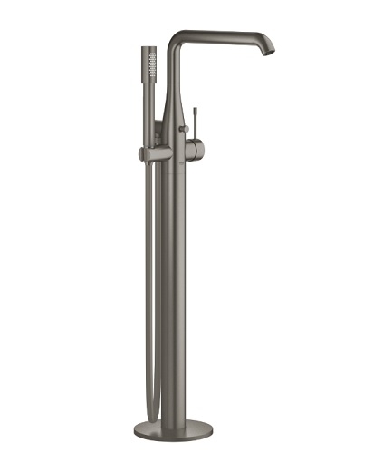 Bateria wannowa Essence, wolnostojąca, jednouchwytowa, montaż podłogowy, głowica ceramiczna 35 mm, wylewka, kolor brushed hard graphite 23491AL1 GROHE