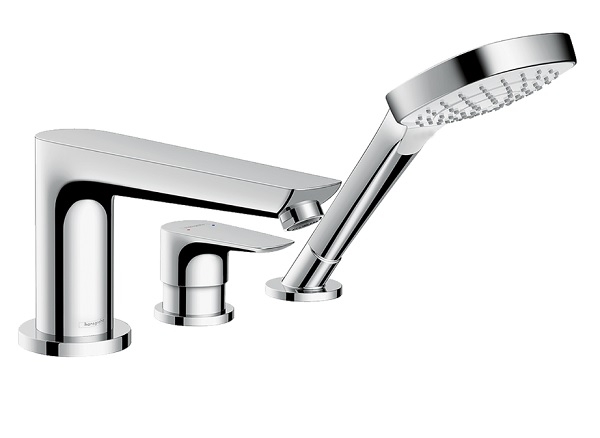 Bateria wannowa Talis E, 3-otworowa, montaż na brzegu wanny, element zewnętrzny, kolor chrom 71731000 HANSGROHE