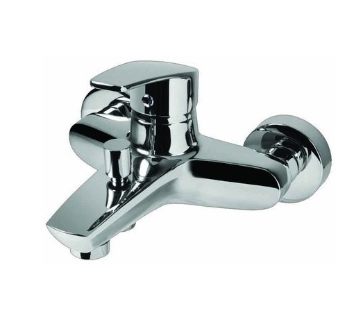 Bateria wannowa Kuu, ścienna, dwuotworowa, kolor chrom 2405620 ONNLINE