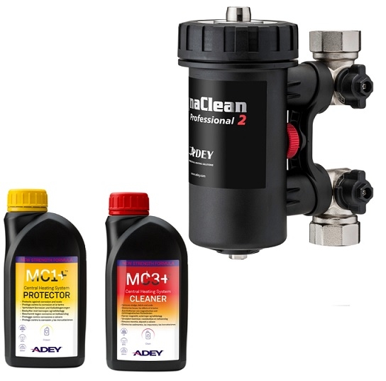 ADEY Zestaw filtr magnetyczny MagnaClean professional2 z przyłączem gwintowanym 1" + inhibitor + cleaner