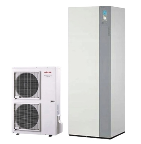 Pompa ciepła powietrzna split Excelia AI Tri Duo, 14 kW, 3-fazowa, 400 V, z podgrzewaczem c.w.u. 190 l, z możliwością sterowania przy użyciu aplikacji Cozytouch 526358 ATLANTIC