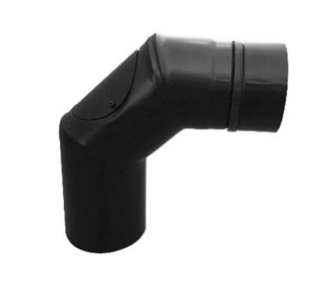 Kolano 90° z wyczystką czarne DN 80 BERTRAMS