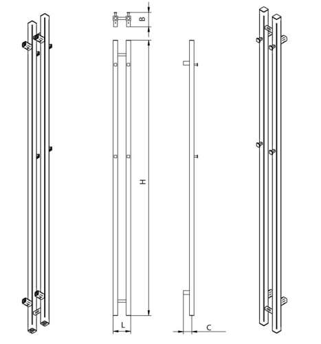 RADECO grzejnik dekoracyjny TOVE 1600x285 mm rozstaw podł. 155 mm