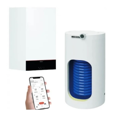 VIESSMANN VITODENS 100-W 19kW + EHE160 144L 2,2kW kocioł gazowy + podgrzewacz z grzałką Z031486