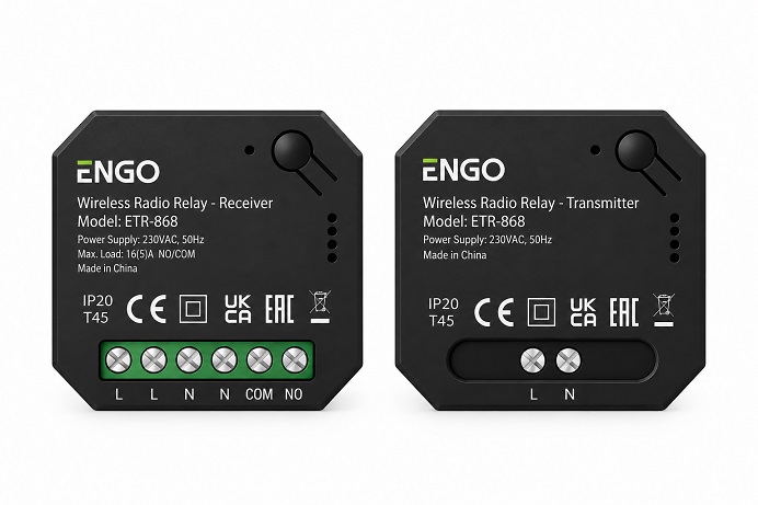 Przekaźnik bezprzewodowy ENGOLINK ETR-868 nadajnik i odbiornik, sterowanie radiowe 230V ENGO